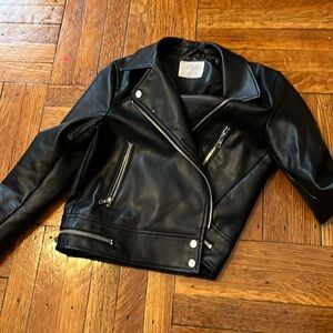 Zara Faux Leather Jacket for Little Girls